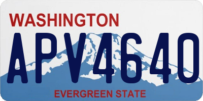 WA license plate APV4640