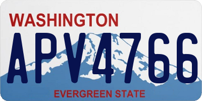 WA license plate APV4766