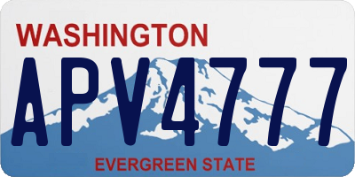 WA license plate APV4777