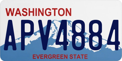 WA license plate APV4884