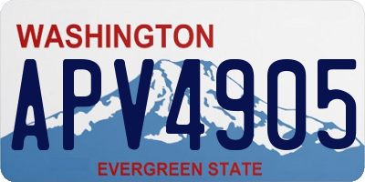 WA license plate APV4905