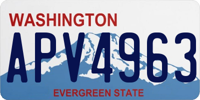 WA license plate APV4963