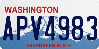 WA license plate APV4983