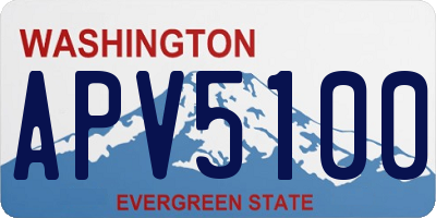 WA license plate APV5100