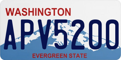 WA license plate APV5200