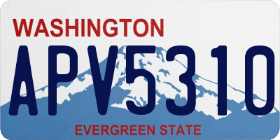 WA license plate APV5310