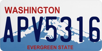 WA license plate APV5316