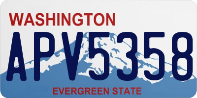 WA license plate APV5358
