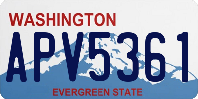 WA license plate APV5361