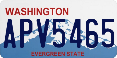 WA license plate APV5465