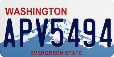 WA license plate APV5494