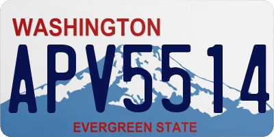 WA license plate APV5514
