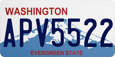 WA license plate APV5522