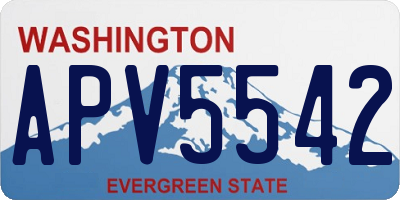 WA license plate APV5542