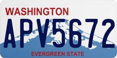 WA license plate APV5672