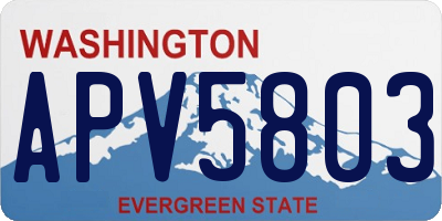 WA license plate APV5803