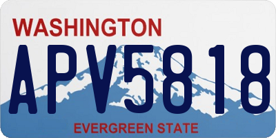WA license plate APV5818