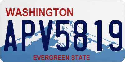 WA license plate APV5819