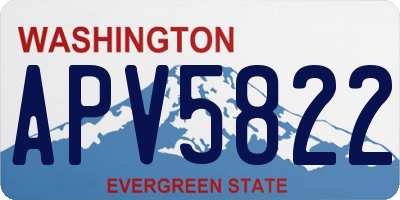 WA license plate APV5822