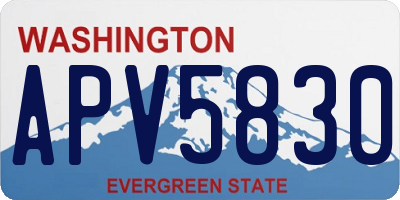 WA license plate APV5830