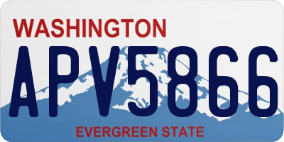 WA license plate APV5866