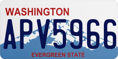 WA license plate APV5966