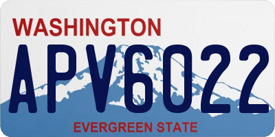WA license plate APV6022
