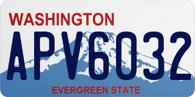 WA license plate APV6032