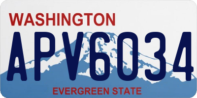 WA license plate APV6034