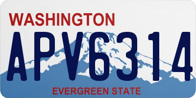 WA license plate APV6314