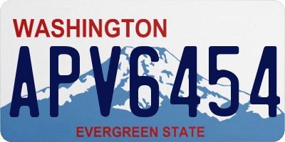 WA license plate APV6454