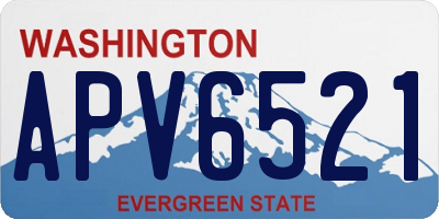 WA license plate APV6521