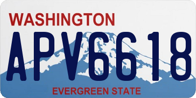 WA license plate APV6618