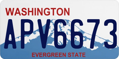 WA license plate APV6673