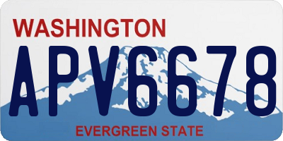 WA license plate APV6678