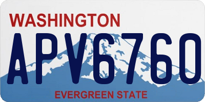 WA license plate APV6760