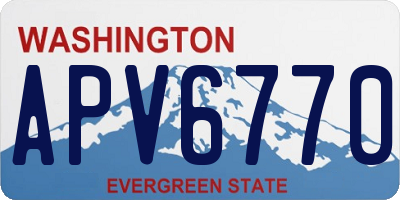 WA license plate APV6770