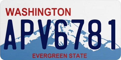 WA license plate APV6781