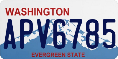 WA license plate APV6785