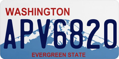 WA license plate APV6820