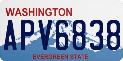 WA license plate APV6838