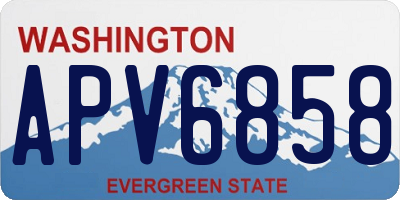 WA license plate APV6858