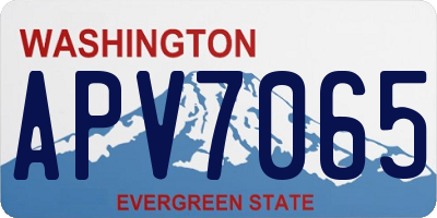WA license plate APV7065