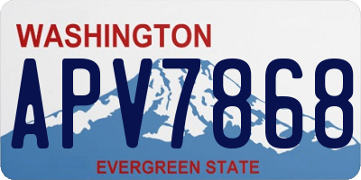 WA license plate APV7868