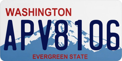 WA license plate APV8106