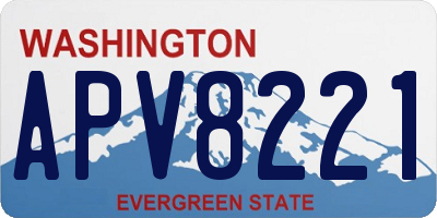 WA license plate APV8221