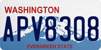 WA license plate APV8308