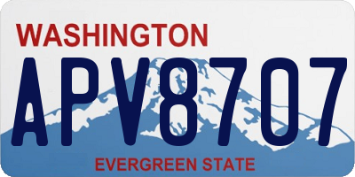 WA license plate APV8707
