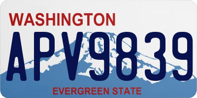 WA license plate APV9839