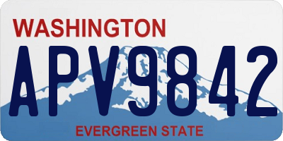 WA license plate APV9842